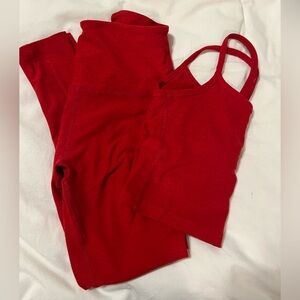 Beyond Yoga Red Tank Top and Leggings